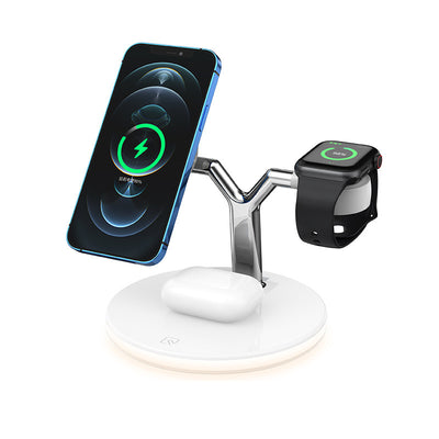 Compatible with Apple, 3 In 1 Magnetic Wireless Charger 15W Fast Charging Station For Magsafe Chargers